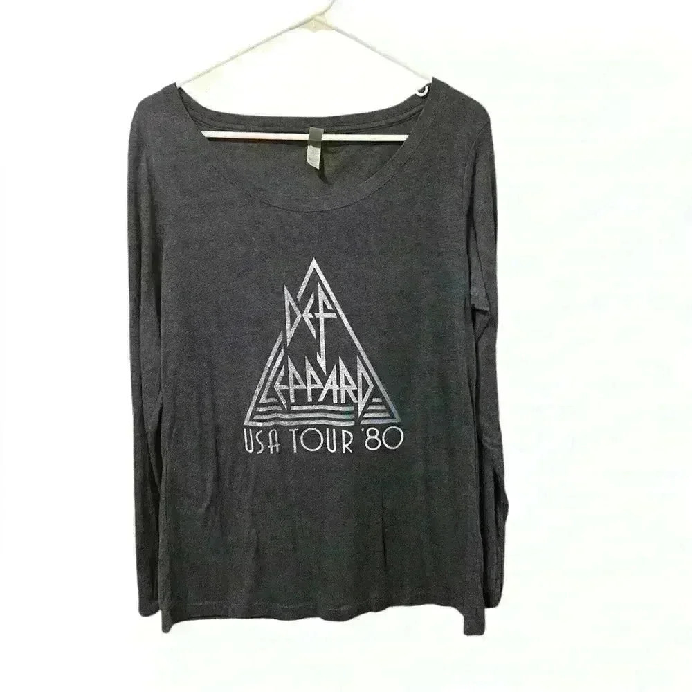 Next Level Apparel Def Leopard Tour Long Sleeve Tee-XXL